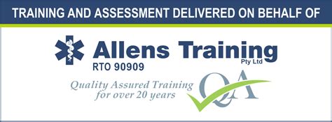 allens training first aid certificate.